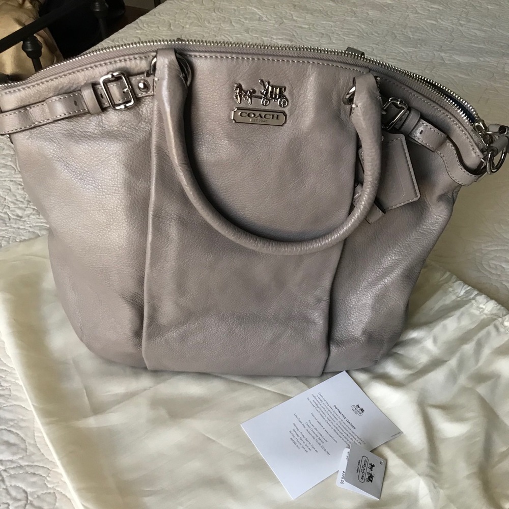 Grey Lindsey Coach bag